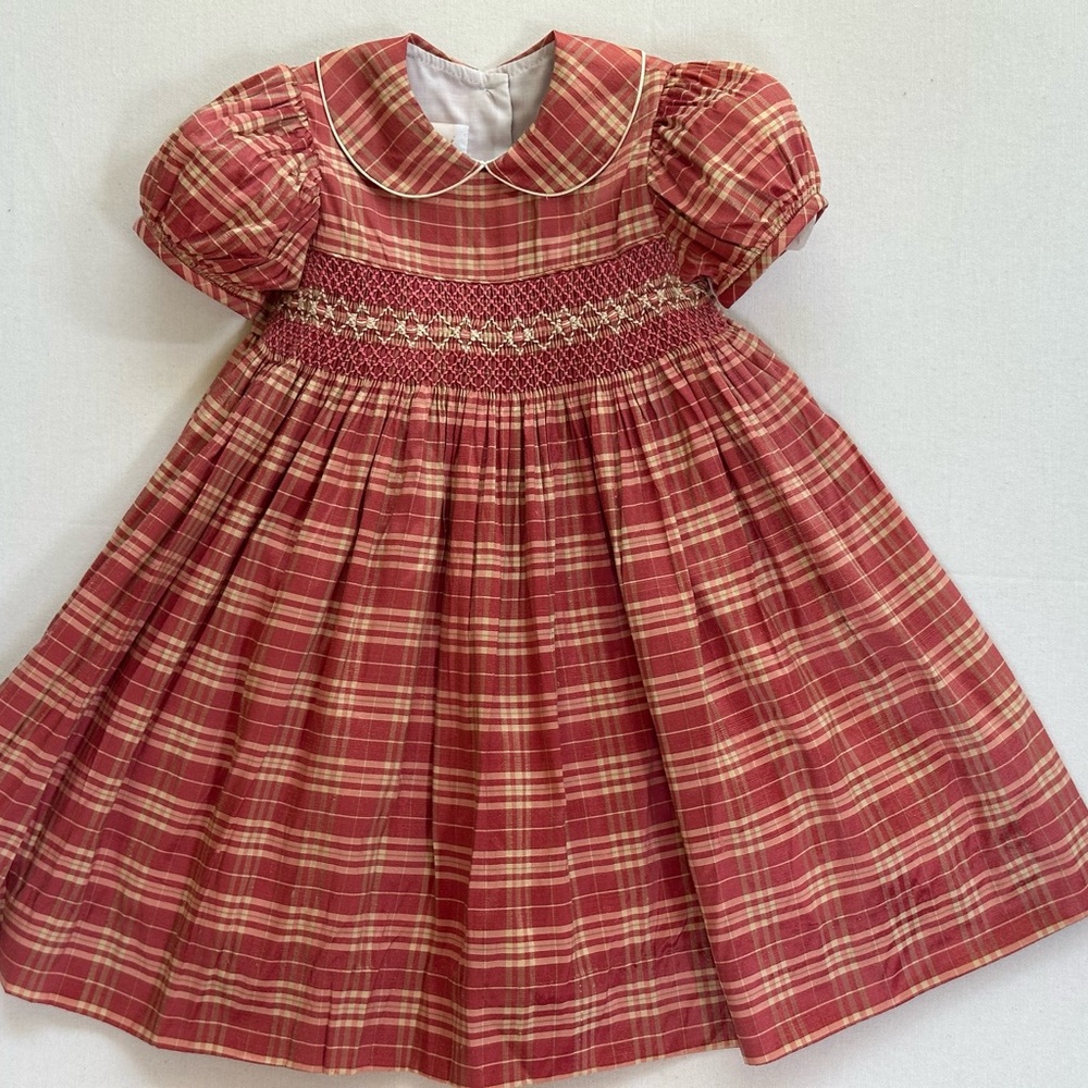 Elegant, Fancy Holiday Toddler Plaid Silk Dress size 18-month, Christmas photos - Picture 2 of 11